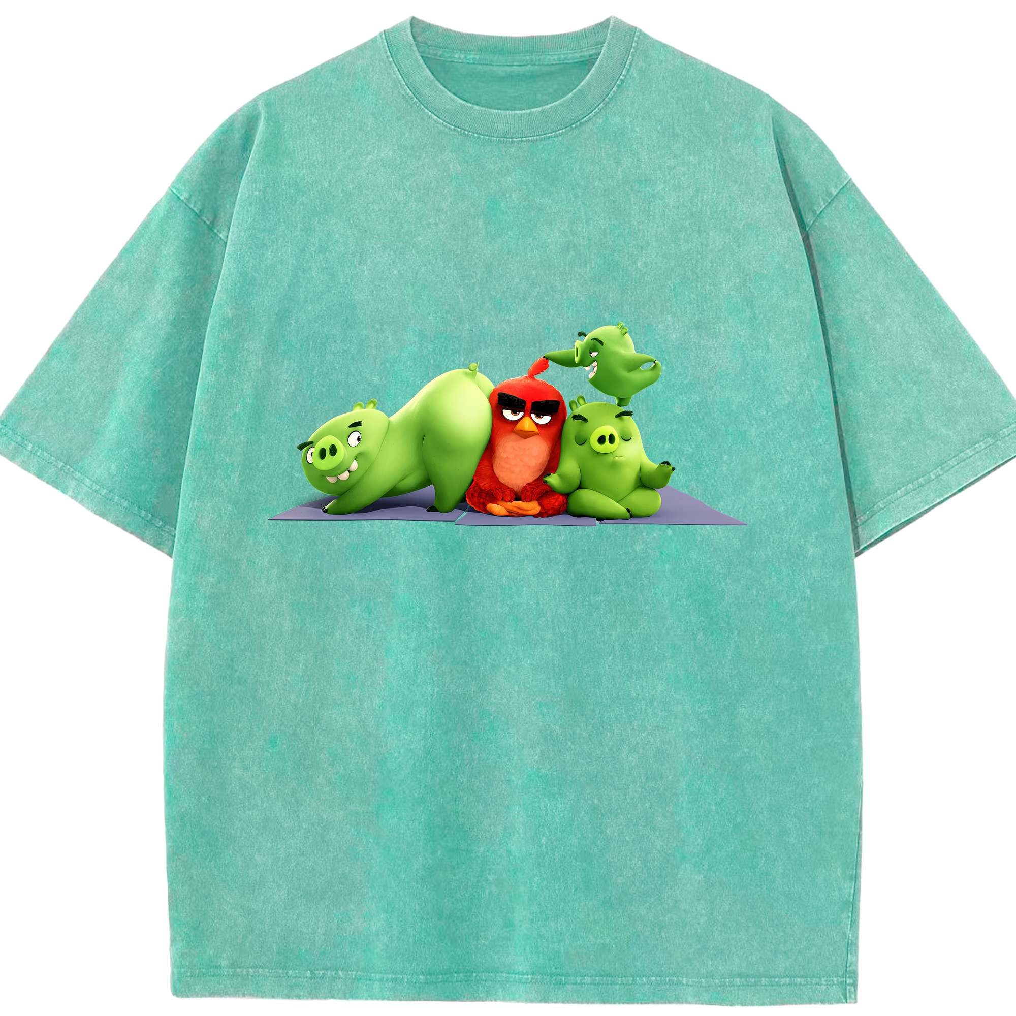 （画像用） Angry Birds アングリーバード 綿100% ヴィンテージ風 半袖Tシャツ（フロントプリント）